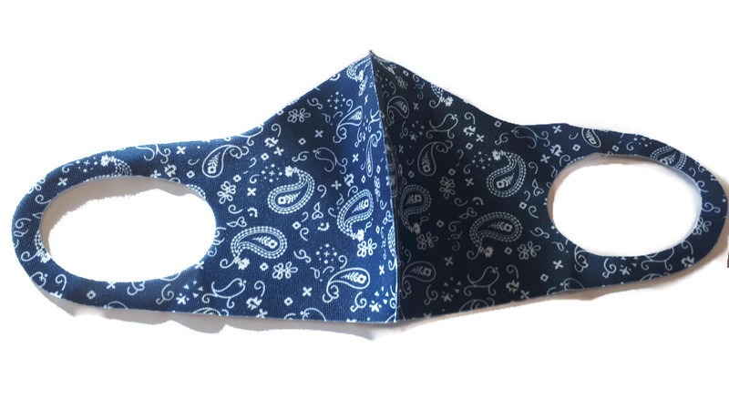 Scuba Knit mask, blue print