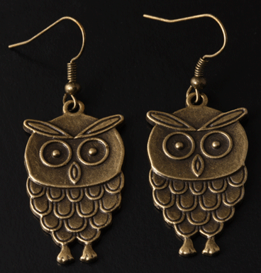 Earrings Copper Owl big