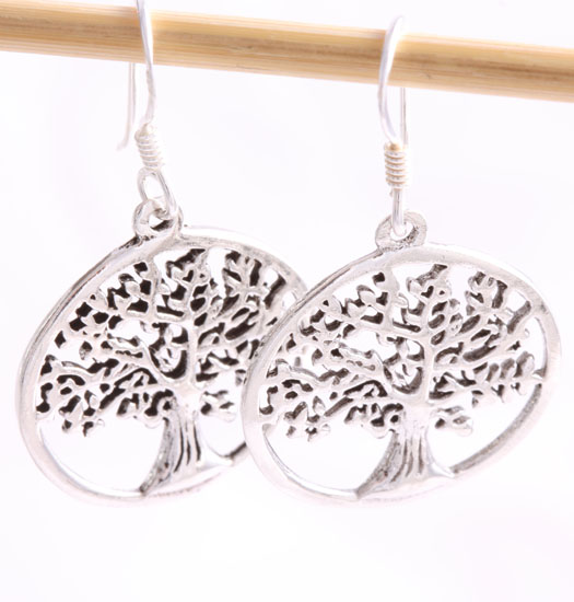 Silver Pendant Earring Tree of Life