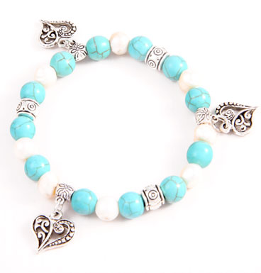 Bracelet Turqoise and triple charm