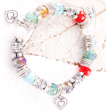 Armband colorfull crystals and hearts