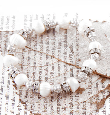 Armband Sweet water pearl and flowers