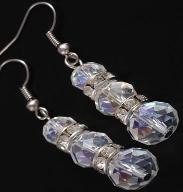 Earrings Triple Crystal