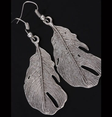 Earrings Silver feathers