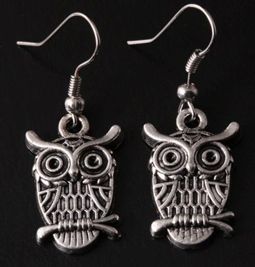 Oorbellen Small Silver Owl