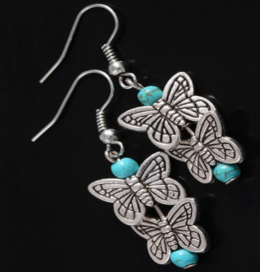 Earrings Butterfly kisses and turqoise