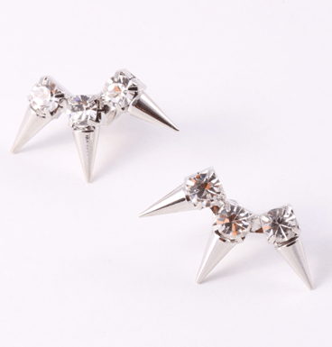 Earrings triple spiked