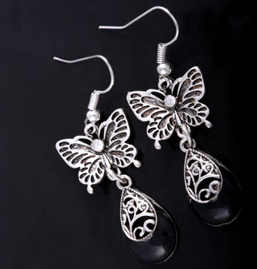 Earrings Butterfly and dewdrop