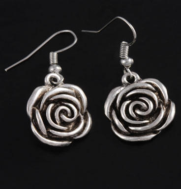 Oorbellen Silver rose