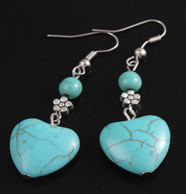 Earrings Turqoise hearts