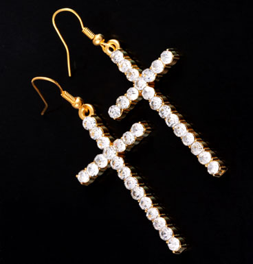 Earrings Cross strass