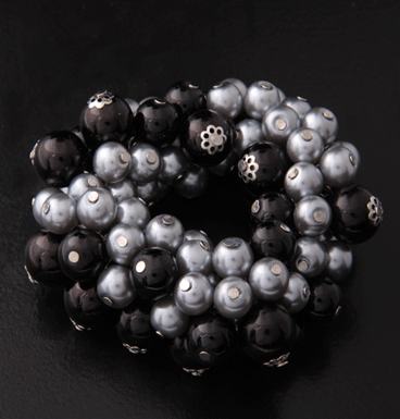 Bubbles black & grey pearl