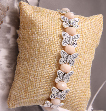 Armband Butterfly kisses and peach crystals