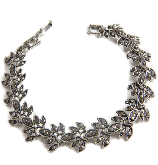 Bracelet marcasite leafs