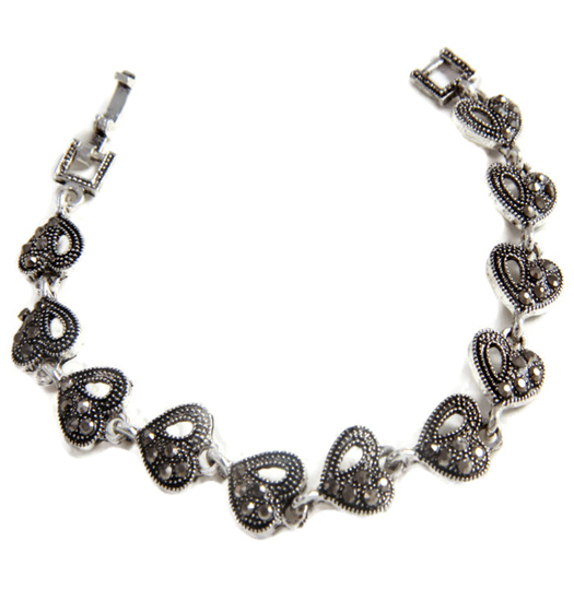 Bracelet marcasite hearts