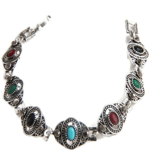 Bracelet marcasite and color oval