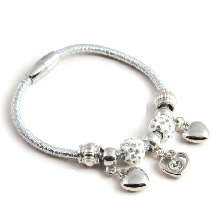 Bracelet Charms and triple heart