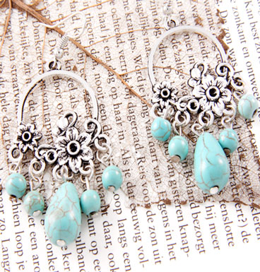 Earrings Drops of turqoise