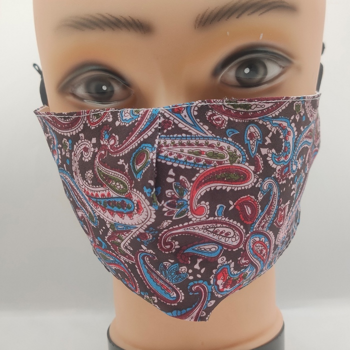 Mask Fancy Paisley Black & Blue