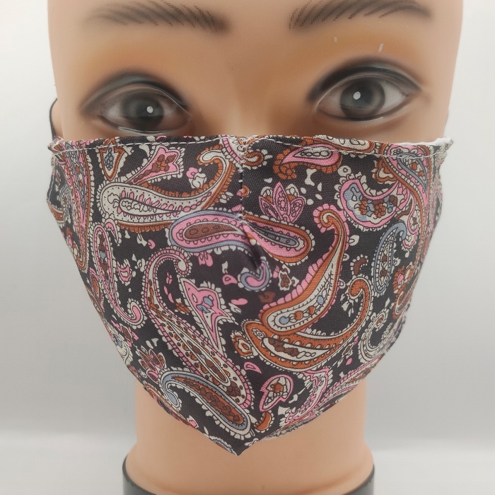 Mask Fancy Paisley Black & Pink