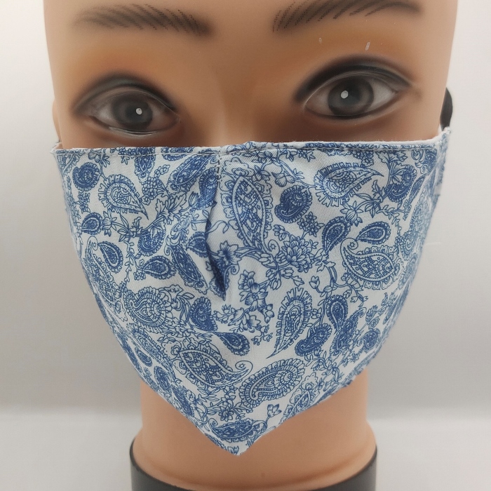 Mask Pretty Paisley Delft Blue