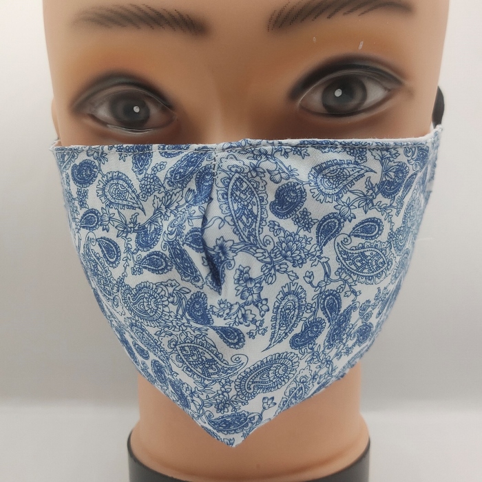 Mask Pretty Paisley Delft Blue
