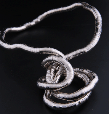 Necklace Snake  old silver