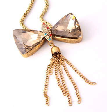 Necklace Strass Bow