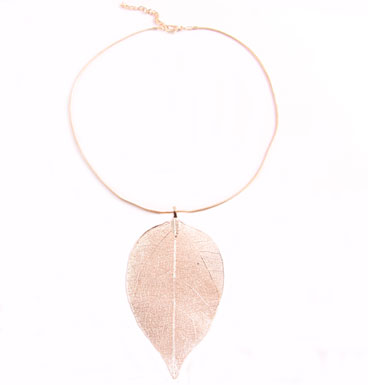 Necklace Natural Leaf - Snake chain