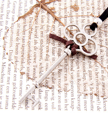 Ketting Key on leather