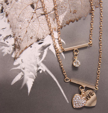 Necklace Double heart
