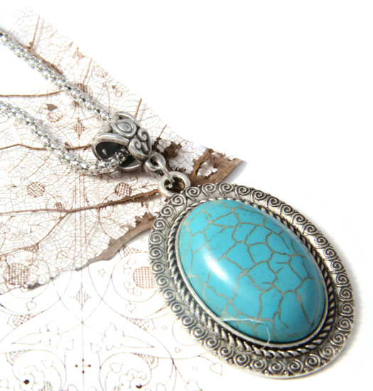 Ketting Turquoise Ovaal