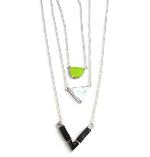 Necklace triple triangle symbols