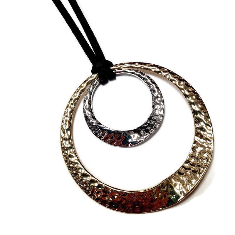 Ketting Hammered Circle Duo