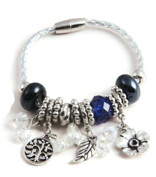 Bracelet Blue, beads and charms