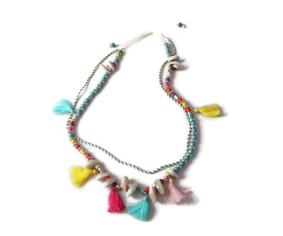 Ibiza Necklace Kauri-shell and Color