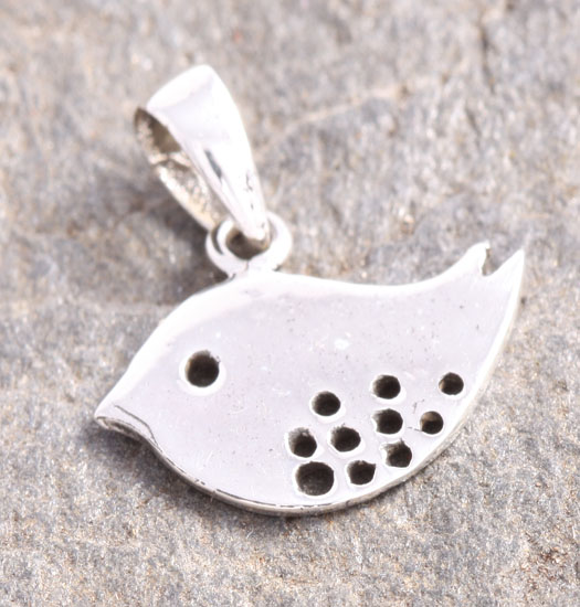 Silver Luck Charm Pendant Bird