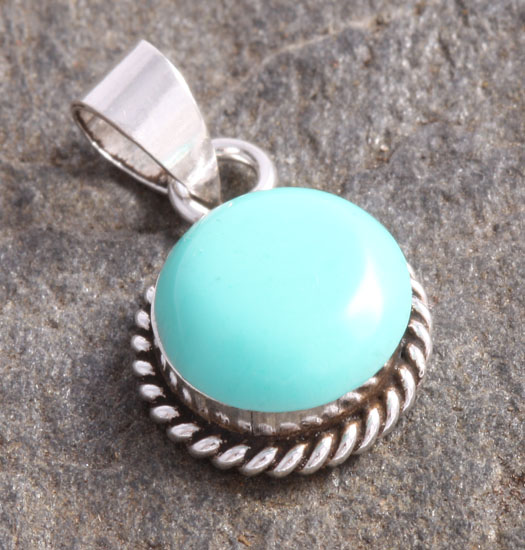 Zilveren Luck Charm Hanger Turquoise Steen