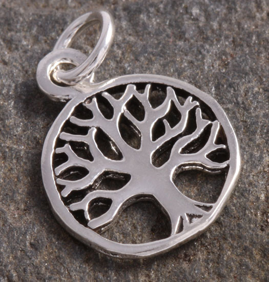 Silver Luck Charm Pendant Tree of Life