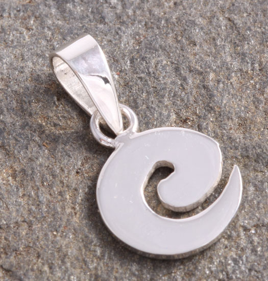 Silver Luck Charm Pendant Spiral
