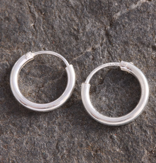 Silver Plain Hoop Earrings