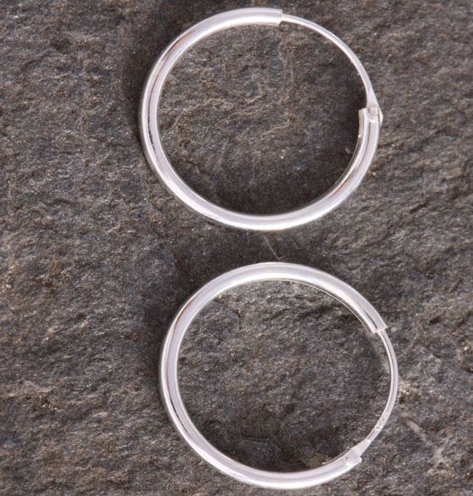 Silver Plain Hoop Earrings