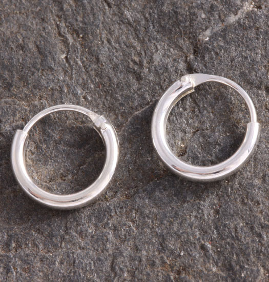 Silver Plain Hoop Earrings