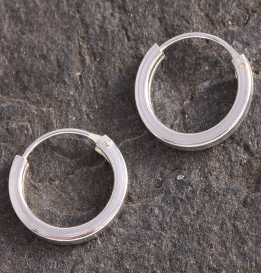 Silver Round Square Tube Earrings