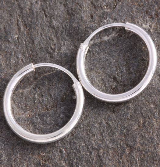 Silver Plain Hoop Earrings