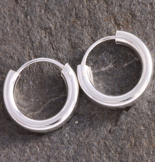 Silver Plain Hoop Earrings