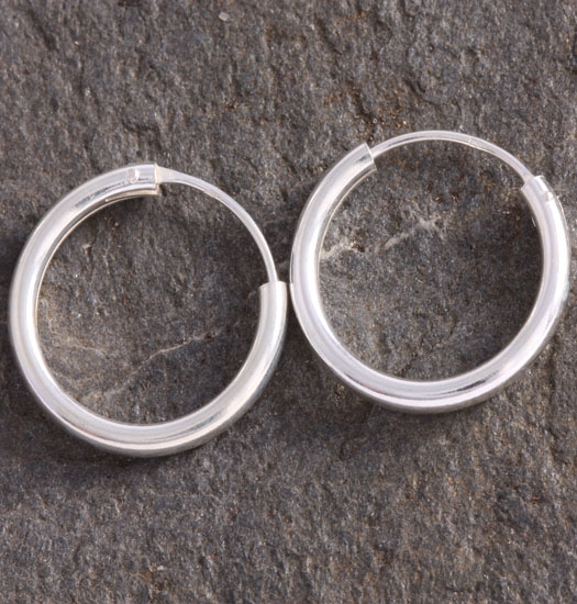 Silver Plain Hoop Earrings