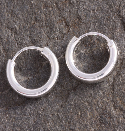 Silver Plain Hoop Earrings