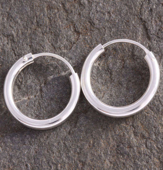 Silver Plain Hoop Earrings