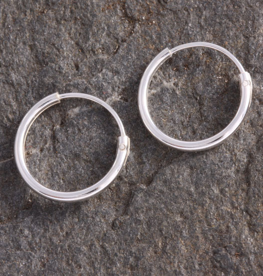 Silver Plain Hoop Earrings